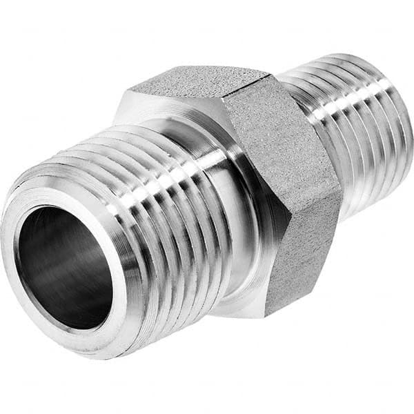 USA Sealing - 1/2 x 3/8" Galvanized Steel Pipe Reducing Hex Nipple - A1 Tooling