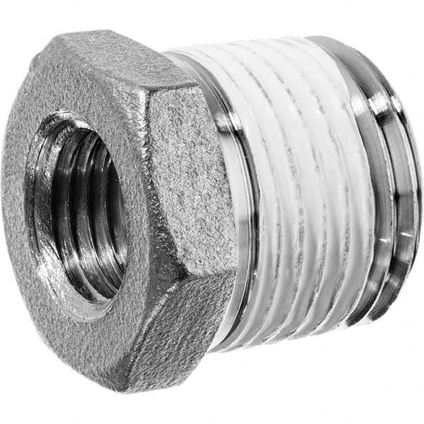 Pipe Bushing: 3/4 x 1/2″ Fitting, 304 Stainless Steel FNPT x MNPT, 150 psi