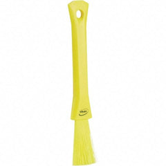 Vikan - 2-1/4" Bristle Length, Polyester Detail Brush - 1-1/4" Long x 0.4" Wide Head, 8.07" OAL, Ergonomic Handle, Yellow, Polypropylene Block - A1 Tooling