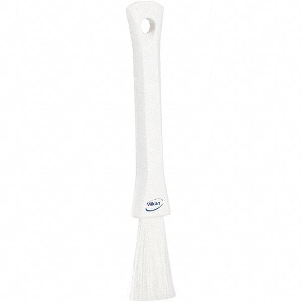 Vikan - 2-1/4" Bristle Length, Polyester Detail Brush - 1-1/4" Long x 0.4" Wide Head, 8.07" OAL, Ergonomic Handle, White, Polypropylene Block - A1 Tooling