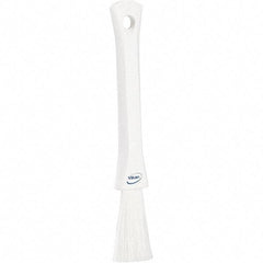 Vikan - 2-1/4" Bristle Length, Polyester Detail Brush - 1-1/4" Long x 0.4" Wide Head, 8.07" OAL, Ergonomic Handle, White, Polypropylene Block - A1 Tooling