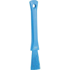 Vikan - 2-1/4" Bristle Length, Polyester Detail Brush - 1-1/4" Long x 0.4" Wide Head, 8.07" OAL, Ergonomic Handle, Blue, Polypropylene Block - A1 Tooling