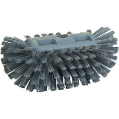 Vikan - 1-1/2" Bristle Length, Polyester Utility Scrub Brush - 8" Long x 5-1/2" Wide Head, 8" OAL, Gray, Polypropylene Block - A1 Tooling