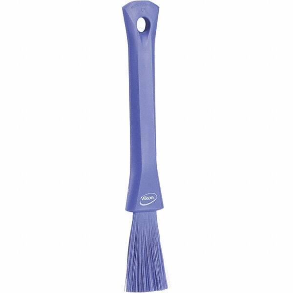 Vikan - 2-1/4" Bristle Length, Polyester Detail Brush - 1-1/4" Long x 0.4" Wide Head, 8.07" OAL, Ergonomic Handle, Purple, Polypropylene Block - A1 Tooling