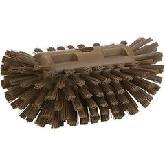 Vikan - 1-1/2" Bristle Length, Polyester Utility Scrub Brush - 8" Long x 5-1/2" Wide Head, 8" OAL, Brown, Polypropylene Block - A1 Tooling