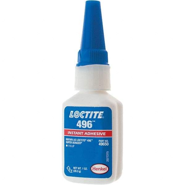 Loctite - 1 oz Bottle Clear Instant Adhesive - 496 SUPERBONDER 1OZ LOCTITE SPRBNDR ADHS - A1 Tooling