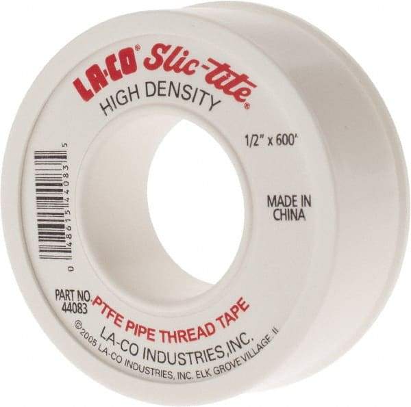 LA-CO - 1/2" Wide x 600" Long General Purpose Pipe Repair Tape - 3 mil Thick, -450 to 550°F, White - A1 Tooling