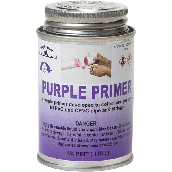 Black Swan - 1/4 Pt All Purpose Primer/Cleaner - Purple, Use with PVC & CPVC - A1 Tooling