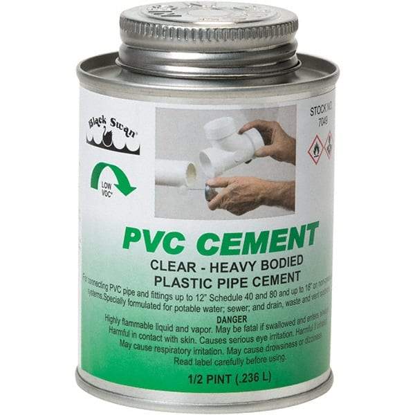 Black Swan - 1/2 Pt Heavy Duty Cement - Clear, Use with PVC - A1 Tooling