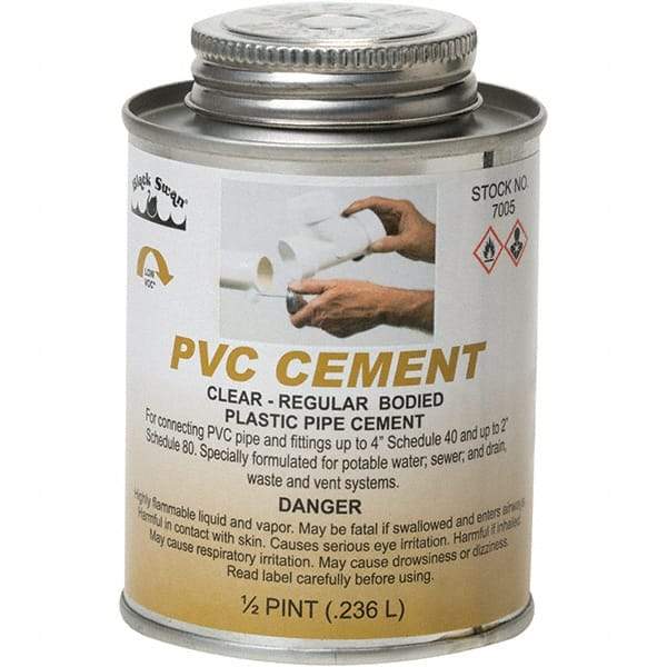 Black Swan - 1/2 Pt Regular Bodied Cement - Clear, Use with PVC - A1 Tooling