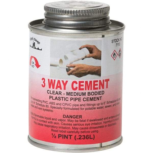 Black Swan - 1/2 Pt Medium Bodied Cement - Clear, Use with ABS, PVC & CPVC up to 6" Diam - A1 Tooling