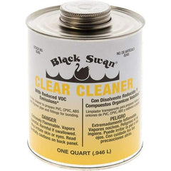 Black Swan - 1 Qt All-Purpose Cleaner - Clear, Use with ABS, PVC & CPVC up to 6" Diam - A1 Tooling