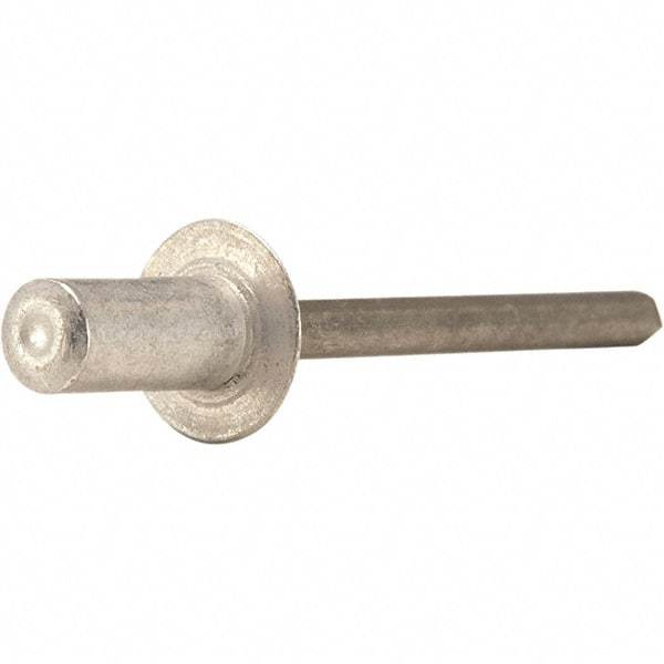 STANLEY Engineered Fastening - Size 5 Dome Head Aluminum Closed End Blind Rivet - Steel Mandrel, 0.126" to 0.187" Grip, 5/32" Head Diam, 0.16" to 0.164" Hole Diam, - A1 Tooling