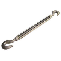 Turnbuckles; Turnbuckle Type: Hook & Hook; Working Load Limit: 5000 lb; Thread Size: 1-18 in; Turn-up: 18 in; Closed Length: 32.63 in; Material: Steel; Finish: Galvanized