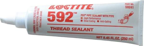 Loctite - 250 mL Tube, White, Medium Strength Paste Threadlocker - Series 592, 72 hr Full Cure Time, Hand Tool, Heat Removal - A1 Tooling