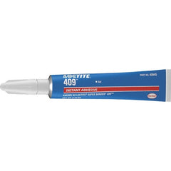 Loctite - 0.11 oz Tube Clear Instant Adhesive - Series 409, 75 sec Working Time, 24 hr Full Cure Time, Bonds to Metal, Plastic & Rubber - A1 Tooling