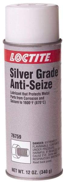 Loctite - 12 oz Aerosol High Temperature Anti-Seize Lubricant - Silver Colored, 1,600°F, Silver Colored, Water Resistant - A1 Tooling