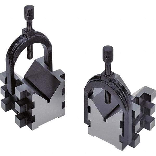 TESA Brown & Sharpe - 2" Max Capacity, 90° Angle, Hardened Steel V-Block - 2-1/2" Long x 2-1/2" Wide x 2" High, Sold as 2 Block Set - A1 Tooling