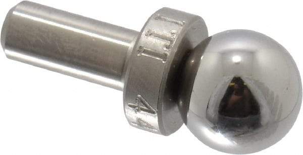 Jergens - 9.53mm Ball Diam, 4.75mm Shank Diam, Stainless Steel Checking Tooling Ball - 3/4" Ball Center to Shank Bottom, 0.3" Ball Center to Shoulder Bottom, with Shoulder, Breakaway - A1 Tooling