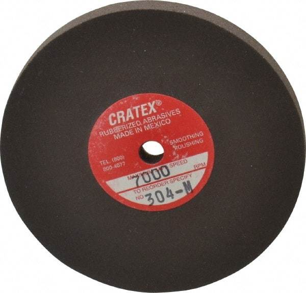 Cratex - 3" Diam x 1/4" Hole x 1/4" Thick, Surface Grinding Wheel - Silicon Carbide, Medium Grade, 7,000 Max RPM, Rubber Bond, No Recess - A1 Tooling