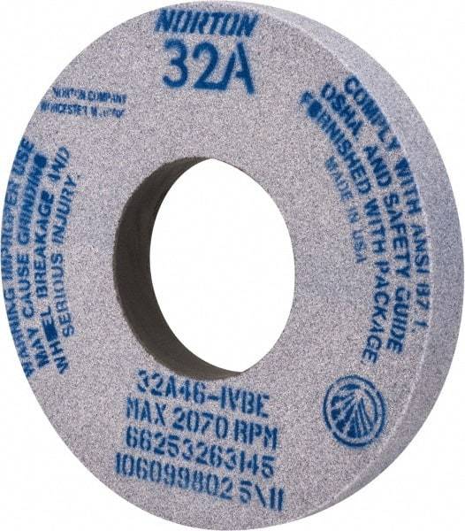 Norton - 12" Diam x 5" Hole x 1-1/2" Thick, I Hardness, 46 Grit Surface Grinding Wheel - Aluminum Oxide, Type 1, Coarse Grade, 2,070 Max RPM, Vitrified Bond, No Recess - A1 Tooling