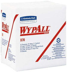 WypAll - X70 1/4 Fold Shop Towel/Industrial Wipes - Poly Pack, 12-1/2" x 12-1/2" Sheet Size, White - A1 Tooling