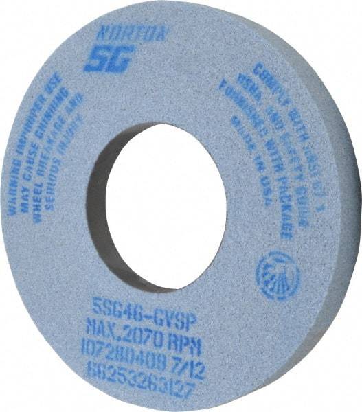 Norton - 12" Diam x 5" Hole x 1-1/2" Thick, G Hardness, 46 Grit Surface Grinding Wheel - Ceramic, Type 5, Coarse Grade, 2,070 Max RPM, Vitrified Bond, One-Side Recess - A1 Tooling