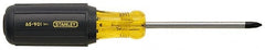 Stanley - #3, 10-3/16" OAL, Standard Phillips Screwdriver - 6" Blade Length, Round Shank, Acetate with Rubber Grip Handle - A1 Tooling