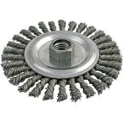 Brush Research Mfg. - 4-1/2" OD, 5/8-11 Arbor Hole, Stringer Bead Carbon Wheel Brush - 3/16" Face Width, 13/16" Trim Length, 9,000 RPM - A1 Tooling