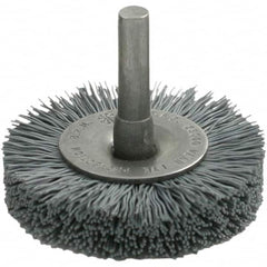 Brush Research Mfg. - 3" OD, Straight Filament Abrasive Nylon Wheel Brush - 3/8" Face Width, 13/16" Trim Length, 25,000 RPM - A1 Tooling