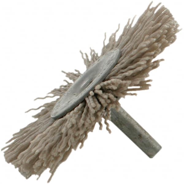 Brush Research Mfg. - 3" OD, Straight Filament Abrasive Nylon Wheel Brush - 3/8" Face Width, 13/16" Trim Length, 25,000 RPM - A1 Tooling