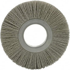 Brush Research Mfg. - 8" OD, 3-1/4" Arbor Hole, Crimped Abrasive Nylon Wheel Brush - 17/32" Face Width, 1-7/8" Trim Length, 5,000 RPM - A1 Tooling