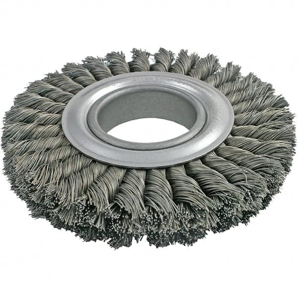 Brush Research Mfg. - 10" OD, 2" Arbor Hole, Crimped Carbon Wheel Brush - 1-3/8" Face Width, 2-1/4" Trim Length, 4,500 RPM - A1 Tooling