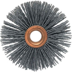 Brush Research Mfg. - 2-1/2" OD, 1/2" Arbor Hole, Crimped Abrasive Nylon Wheel Brush - 1/2" Face Width, 3/4" Trim Length, 20,000 RPM - A1 Tooling