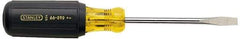 Stanley - 7/32" Blade Width, 6-3/4" OAL Standard Slotted Screwdriver - 3" Blade Length, Round Shank, Acetate with Rubber Grip Handle - A1 Tooling