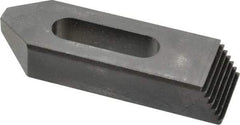 Jergens - 1/2" Stud, Low Carbon Steel, Plain Strap Clamp - 1-1/4" Travel, 4" OAL x 1-1/4" Wide x 3/4" High, Black Oxide Finish, Tapered Nose - A1 Tooling