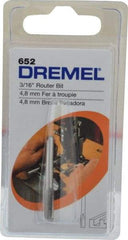 Dremel - 3/16" Diam, 1/8" Shank Diam, Straight Router Bit - 1-13/64" Overall Length, High Speed Steel - A1 Tooling