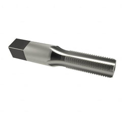 Reiff & Nestor - 1/8-28" BSPP, 4 Flutes, Bottoming Chamfer, Bright Finish, High Speed Steel British Standard Pipe Tap - 0.4375" Shank Diam, 0.328" Square Size, 3/4" Thread Length, 2-1/8" Overall Length, Series 122P - Exact Industrial Supply