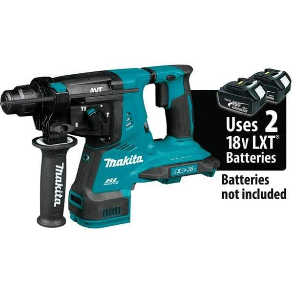 Makita - 36 Volt 1-1/8" SDS Plus Chuck Cordless Rotary Hammer - 5000 BPM, 0 to 980 RPM, Reversible - A1 Tooling