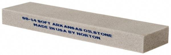 Norton - 4" Long x 1" Wide x 3/8" Thick, Novaculite Sharpening Stone - Rectangle, Extra Fine Grade - A1 Tooling