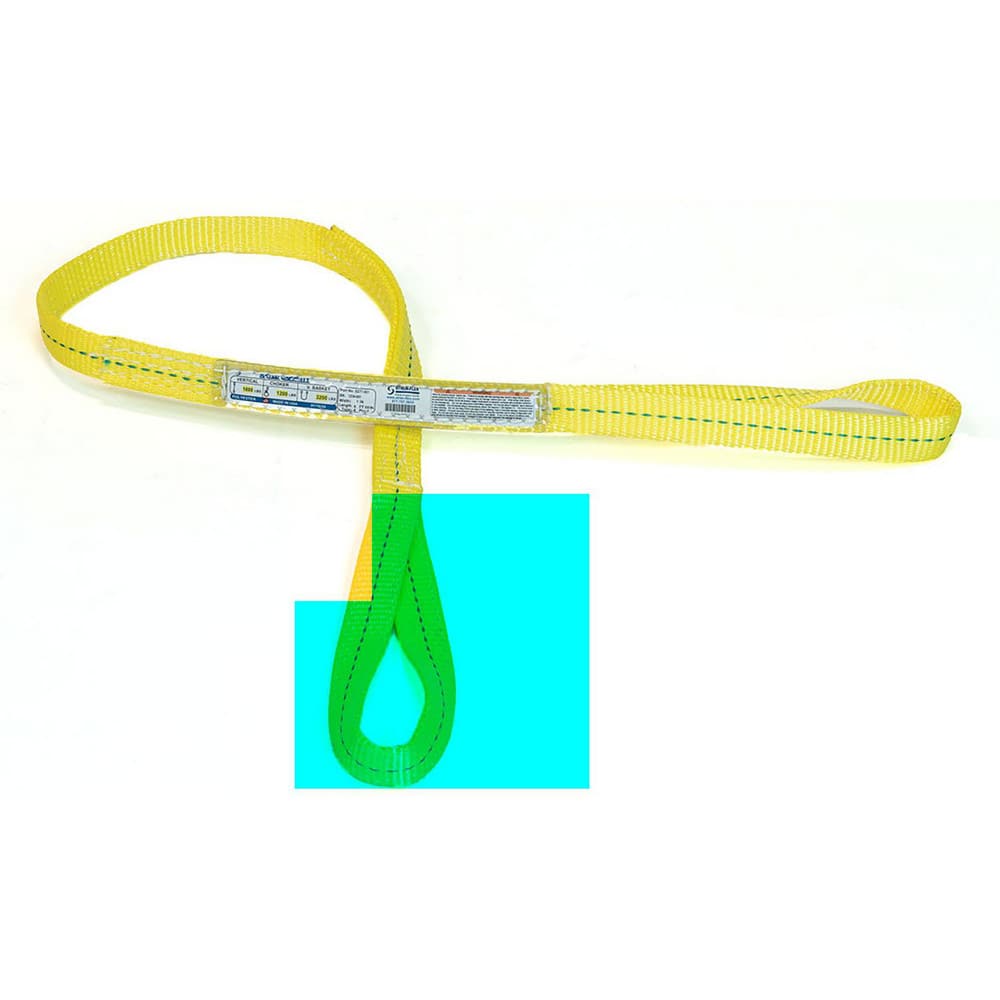 Slings & Tiedowns (Load-Rated); Sling Type: Eye & Eye; Length (Feet): 18; Vertical Capacity (Lb.): 1600; Choker Capacity (Lb.): 1200; Width (Inch): 1; Basket Capacity (Lb.): 3200; Eye Type: Twisted Eye; Sling Material: Polyester; Sling Width: 1 in; Eye Le