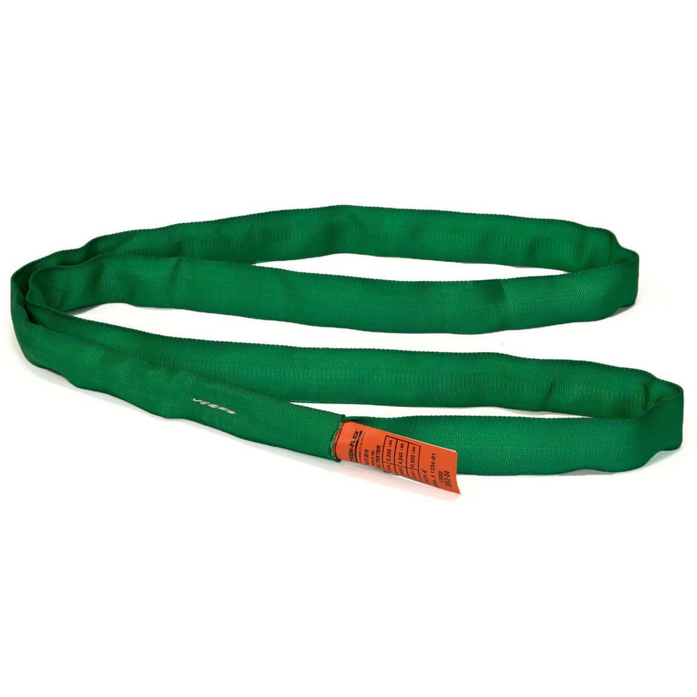 Slings & Tiedowns (Load-Rated); Sling Type: Round; Length (Feet): 6; Vertical Capacity (Lb.): 5300; Choker Capacity (Lb.): 4240; Basket Capacity (Lb.): 10600; Eye Type: No Eye; Sling Material: Polyester; Sling Width: 1.8 in; Sling Diameter: 0.9 in; Maximu