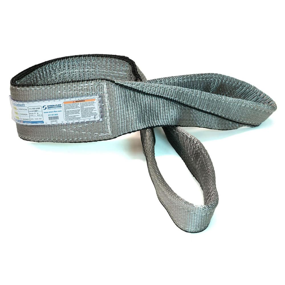 Slings & Tiedowns (Load-Rated); Sling Type: Eye & Eye; Length (Feet): 14; Vertical Capacity (Lb.): 8900; Choker Capacity (Lb.): 7200; Width (Inch): 3; Basket Capacity (Lb.): 17800; Eye Type: Twisted Eye; Sling Material: Polyester; Sling Width: 3 in; Eye L