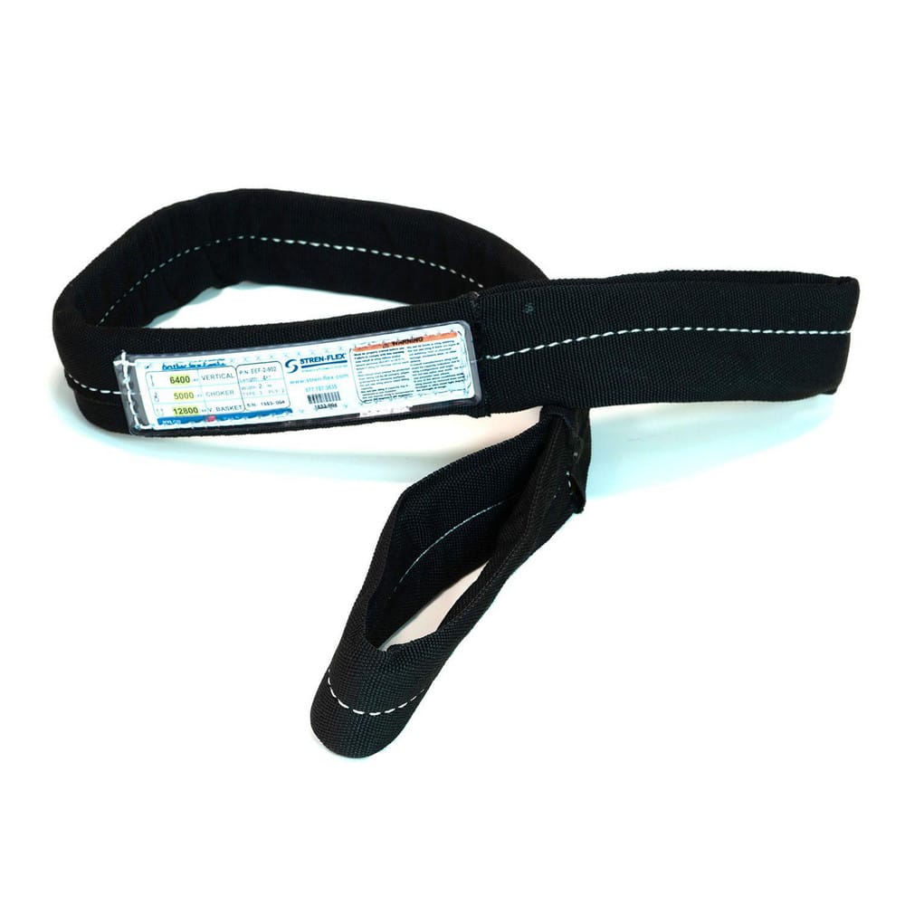 Slings & Tiedowns (Load-Rated); Sling Type: Eye & Eye; Length (Feet): 18; Vertical Capacity (Lb.): 11500; Choker Capacity (Lb.): 9200; Width (Inch): 4; Basket Capacity (Lb.): 23000; Eye Type: Twisted Eye; Sling Material: Nylon; Sling Width: 4 in; Eye Leng