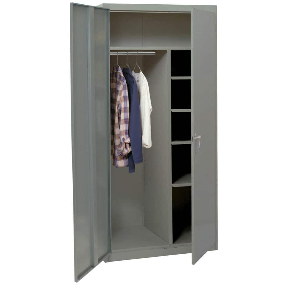 Storage Cabinets; Cabinet Type: Storage Cabinet; Cabinet Material: Steel; Width (Inch): 48; Depth (Inch): 24; Cabinet Door Style: Solid; Height (Inch): 78; Locking Mechanism: Keyed; Assembled: Yes; Finish: Powder Coated; Color: Dove Gray