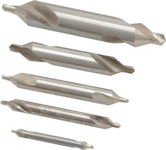 Keo - 5 Piece, #1 to 5, Plain Edge, High Speed Steel Combo Drill & Countersink Set - 60° Incl Angle - A1 Tooling