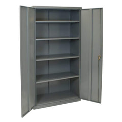 Storage Cabinets; Cabinet Type: Storage Cabinet; Cabinet Material: Steel; Width (Inch): 48; Depth (Inch): 24; Cabinet Door Style: Solid; Height (Inch): 78; Locking Mechanism: Keyed; Assembled: No; Finish: Powder Coated; Color: Dove Gray; Includes: (2) Key