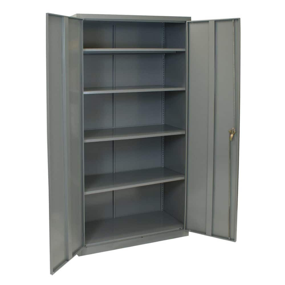 Storage Cabinets; Cabinet Type: Storage Cabinet; Cabinet Material: Steel; Width (Inch): 36; Depth (Inch): 18; Cabinet Door Style: Clearview; Height (Inch): 78; Locking Mechanism: Keyed; Assembled: No; Finish: Powder Coated; Color: Dove Gray; Includes: (2)