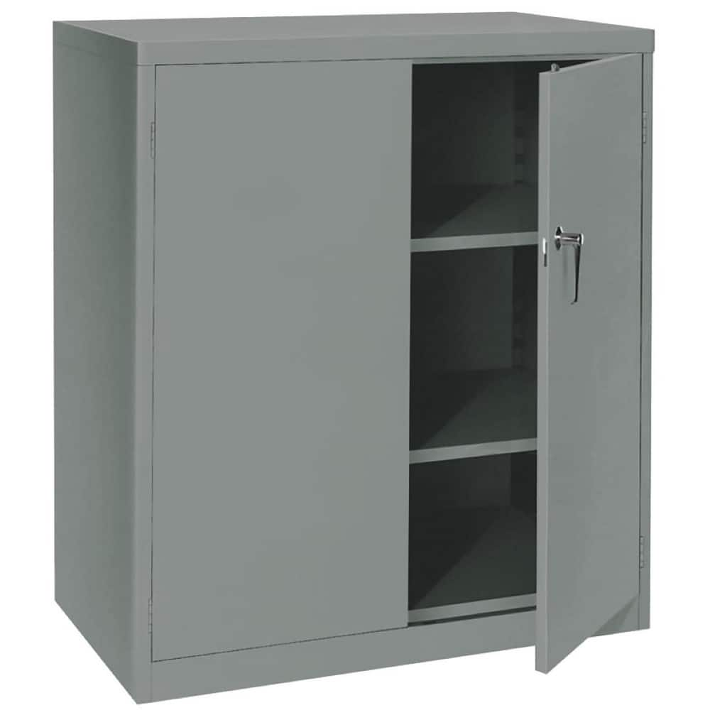 Storage Cabinets; Cabinet Type: Storage Cabinet; Cabinet Material: Steel; Width (Inch): 36; Depth (Inch): 18; Cabinet Door Style: Solid; Height (Inch): 42; Locking Mechanism: Keyed; Assembled: No; Finish: Powder Coated; Color: Dove Gray; Number Of Shelves