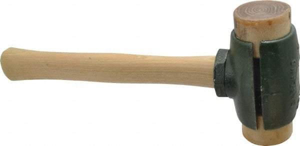 Garland - 4 Lb Head 2" Face Rawhide Split Head Hammer - Wood Handle - A1 Tooling